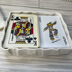 Póker, game of poker, card game in its porcelain case 1986 royal worcester